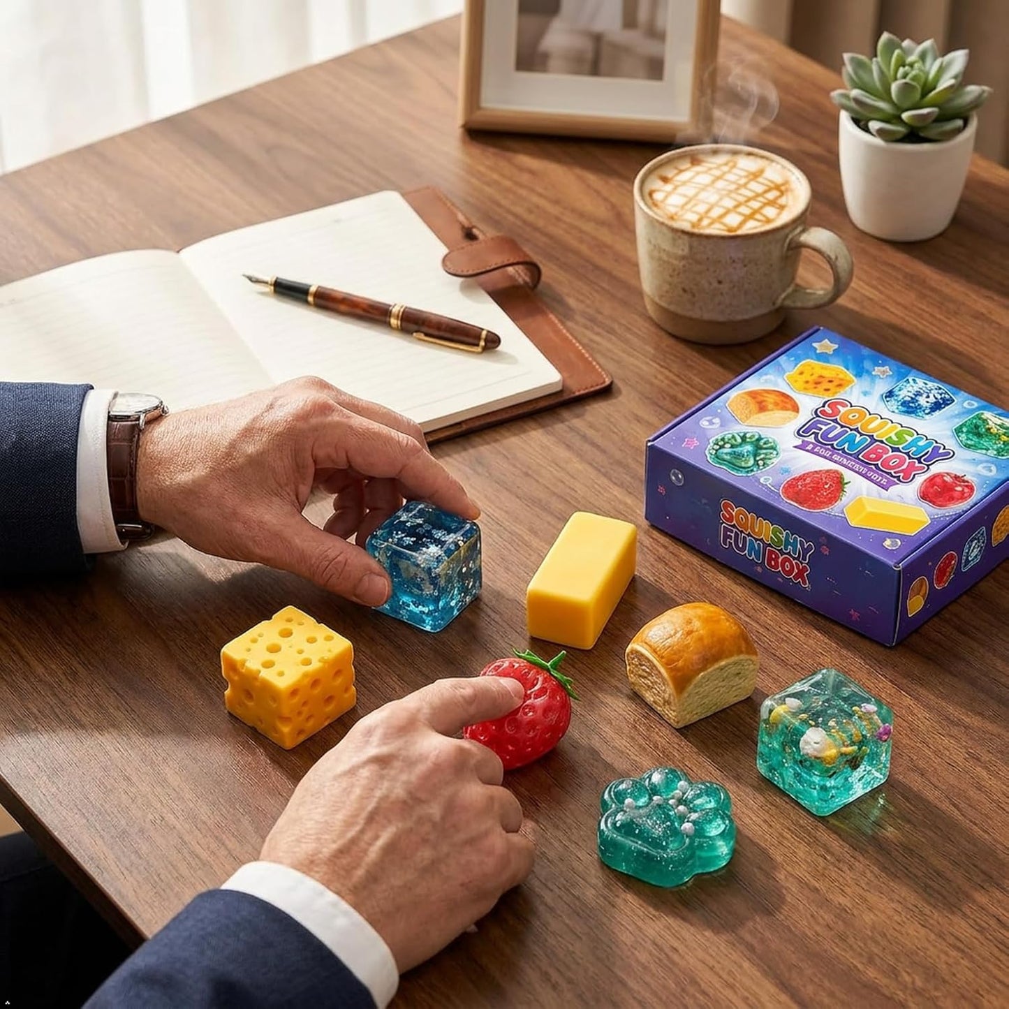 8-Piece Set Mystery Squishy Box Malt Sugar Stress Relief Fidget Toys